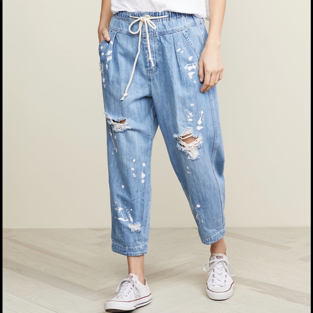 Free People Mixed Up Utility Jean, XS
